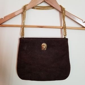VTG Suede and Gold Handbag